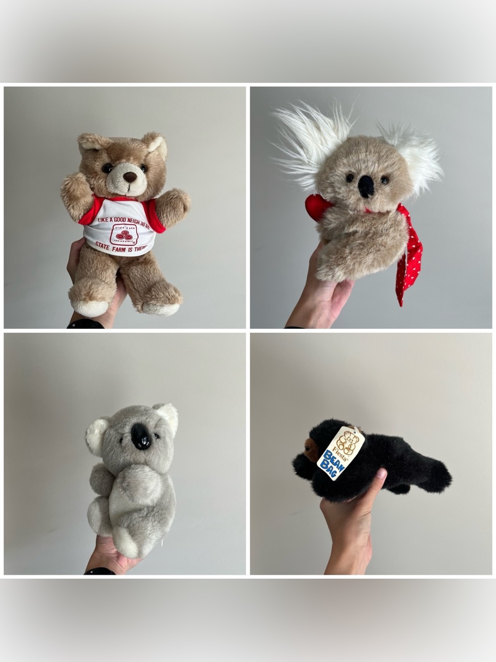 Bundle of 4 Vintage Bear Stuffed Animals Plush Toys Teddy Bears